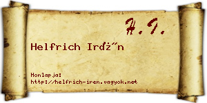 Helfrich Irén névjegykártya