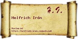 Helfrich Irén névjegykártya